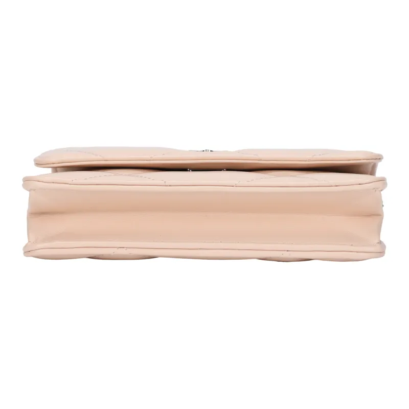 TORY BURCH Kira Diamond Quilt Mini Top Handle Chain Wallet Soft Pink-1