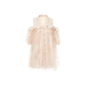 FLONAKED Short-Sleeved Dresses Women's Apricot