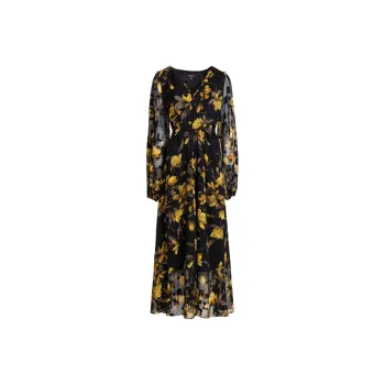 LIZZY SS24 Long-Sleeved Dresses Women's Yellow Flower