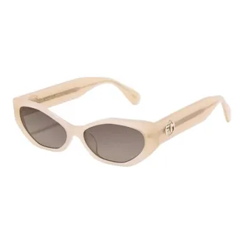 Fakeme Plate Oval Sunglasses Unisex Beige