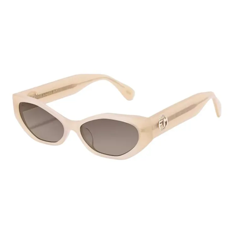 Fakeme Plate Oval Sunglasses Unisex Beige-0