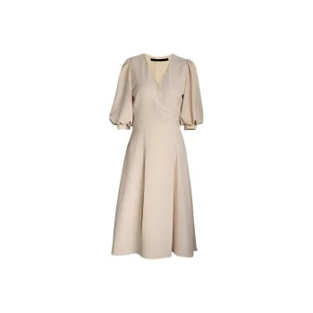 ROEYSHOUSE Short Sleeved Dresses Women's Light Yellow