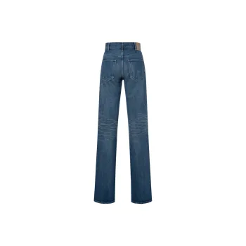 CELINE Logo Patch Mid Rise Flared Jeans