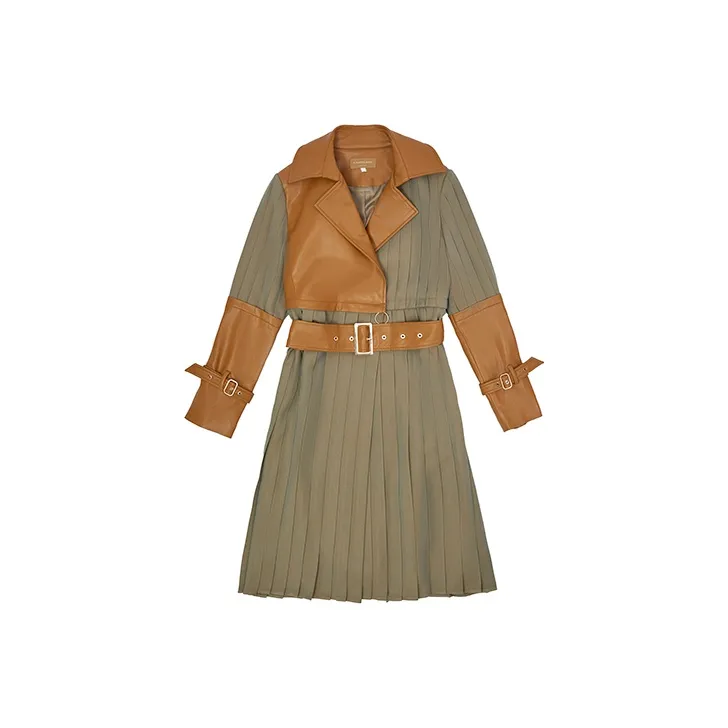 D. MARTINA QUEEN Long-Sleeved Dresses Women's Coffee-0