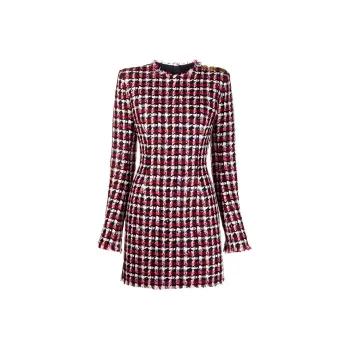 BALMAIN FW21 Long-Sleeved Dresses Women's Red