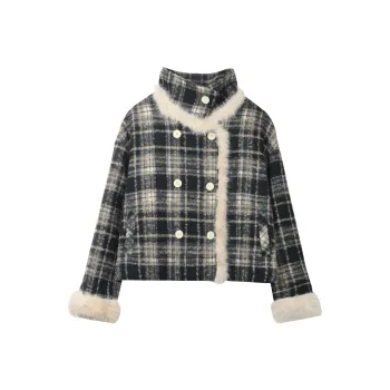 MISHOW Puffer Jacket Women's Black Beige