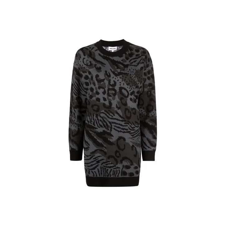 KENZO Long-Sleeved Dresses Women's Gray-0