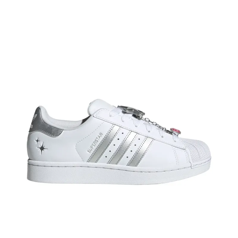 Adidas Originals SUPERSTAR Mid Top Skateboard Shoes Women's White Silver-1