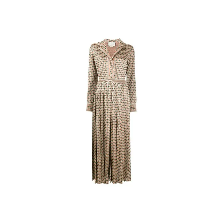 GUCCI Long-Sleeved Dresses Women's Brown-0