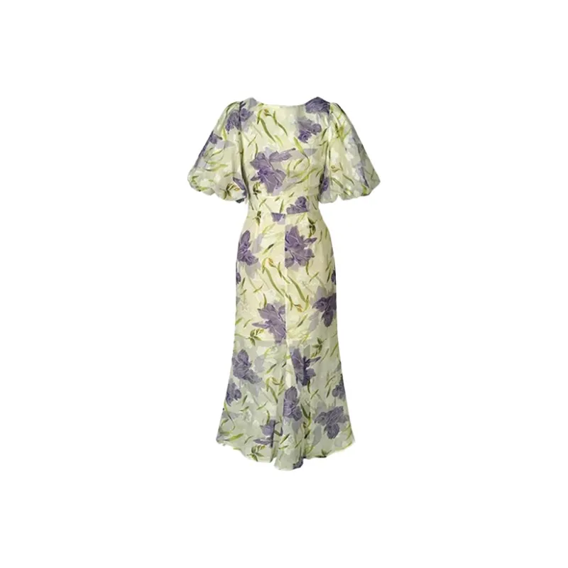 Mapping Short Sleeved Dresses Women's Purple-0