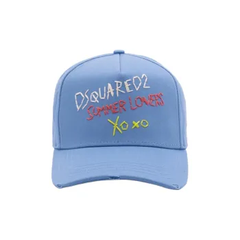DSQUARED 2 Cotton Baseball Caps Men's Blue