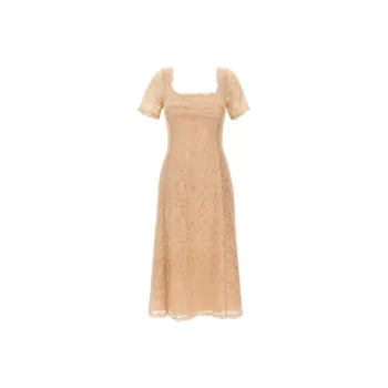 ERMANNO SCERVINO Floral Lace Square Neck Midi Dress