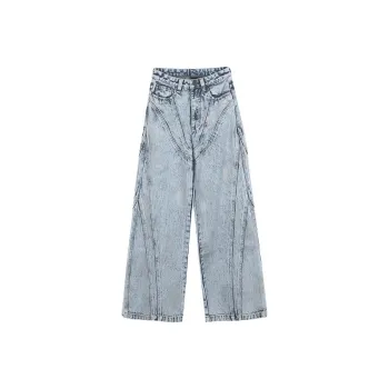 LALABOBO Jeans Women's Light Blue White