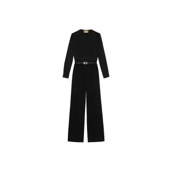 GUCCI Satin Square G Belt Jumpsuit