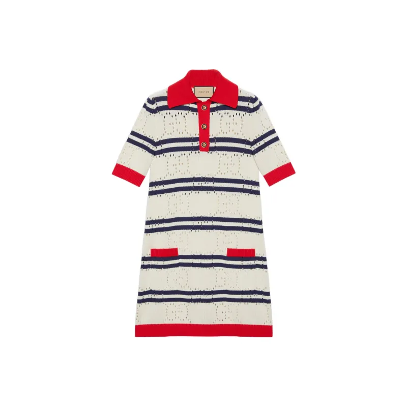 GUCCI Short-Sleeved Dresses Women's Ivory White-0