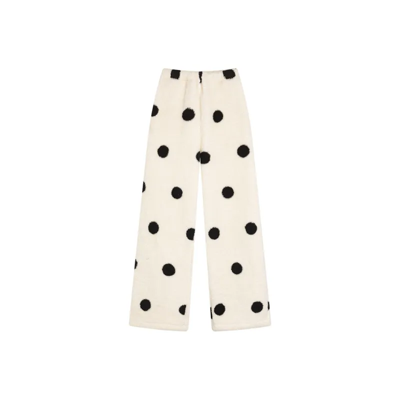 Ouyang Casual Pants Women's Polka Dot White-0