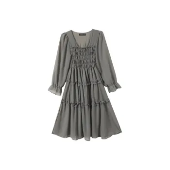 EIDOLON GRAIN Long Sleeved Dress Women's Smoke Gray