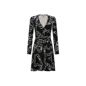 DVF Diane Von Furstenberg FW23 Long-Sleeved Dresses Women's Black