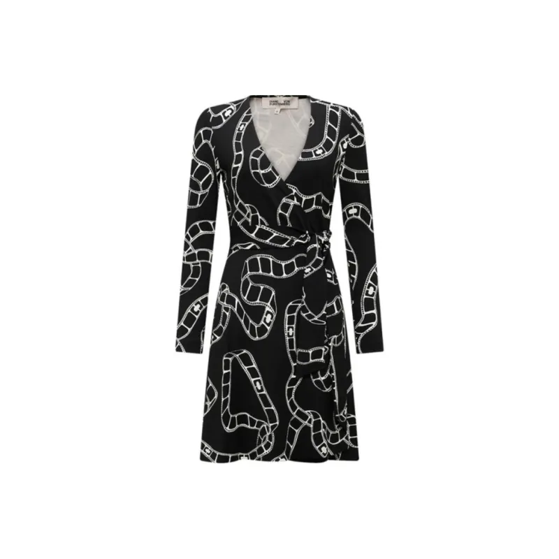 DVF Diane Von Furstenberg FW23 Long-Sleeved Dresses Women's Black-0