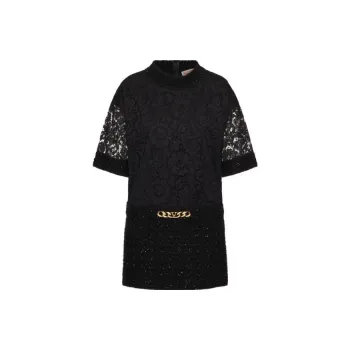 Valentino Short Sleeved Dresses Women's Black