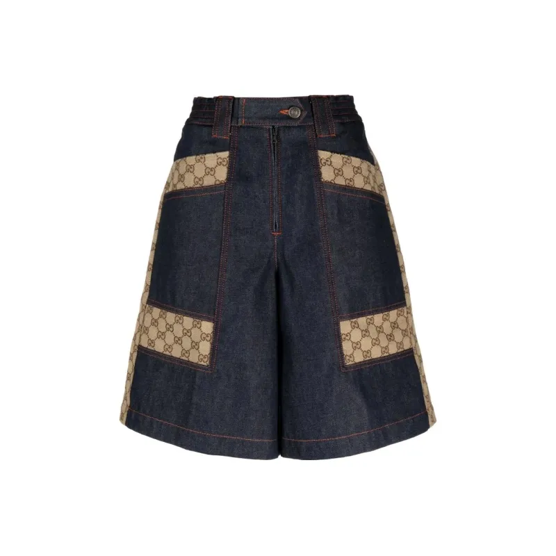 GUCCI Casual Shorts Women's Blue-0