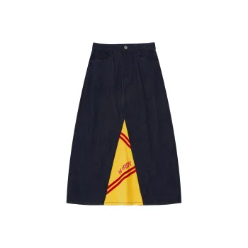 NERDY SS24 Denim Long Skirt Women's Dark Blue