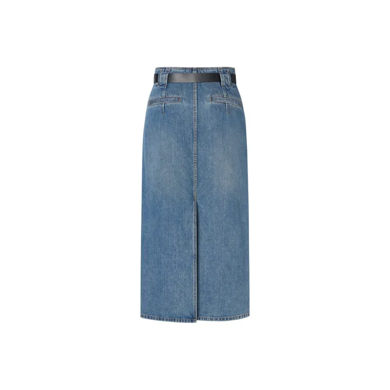MOCO Denim Long Skirt Women's Blue-0