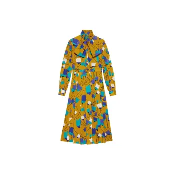 GUCCI Tulip Print Pussybow Dress