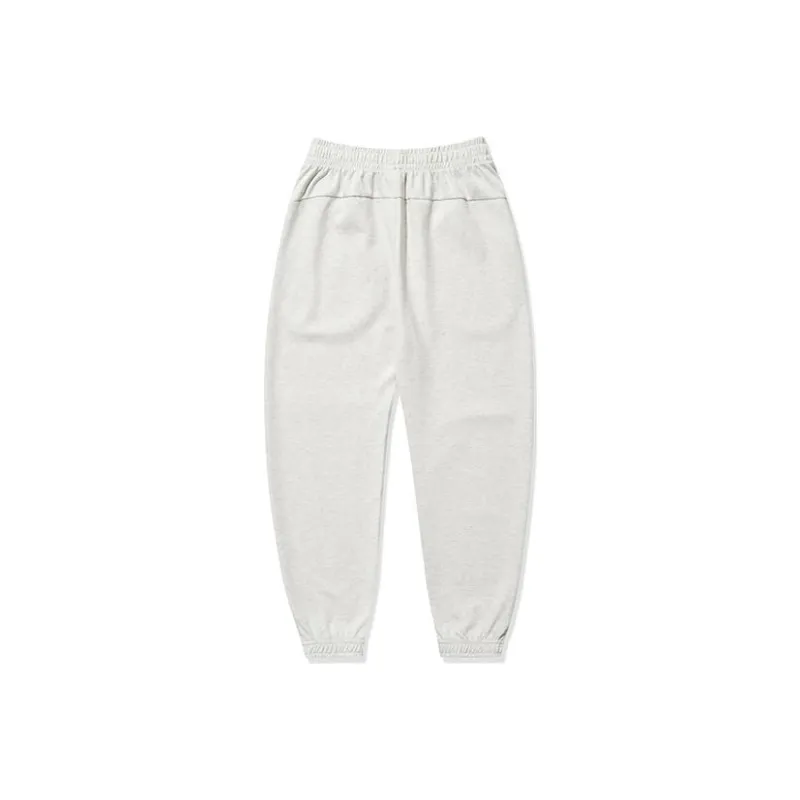 QIAODAN Knitted Sports Pants Women's Cream White Floral Gauze-0
