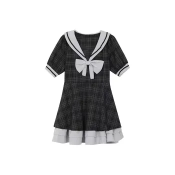Incolore Short Sleeved Dresses Women's Plaid