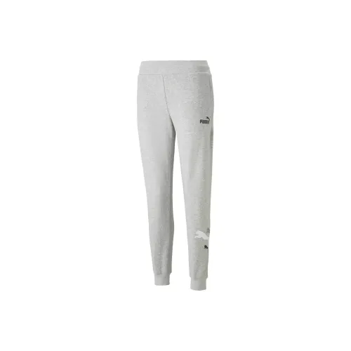 PUMA ESS+ LOGO POWER PANTS TR Knitted Sweatpants Women's Gray