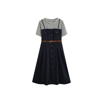 LSVE Short-Sleeved Dresses Women's Navy Blue