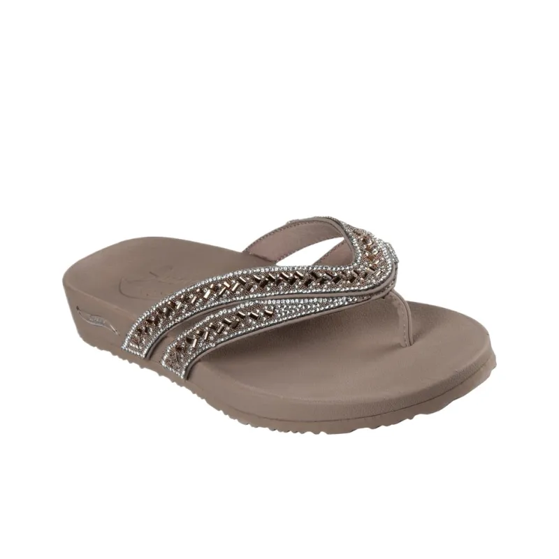 Skechers Arch Fit Meditation Quiet Flip Flops Women's Brown-2