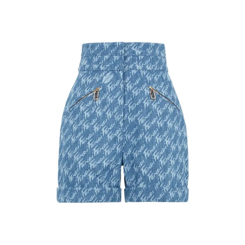 FENDI Casual Shorts Women's Light Blue-0