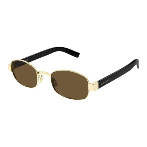 SAINT LAURENT Metal Oval Sunglasses Women's Gold