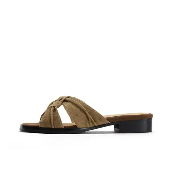 Marie Claire Rubber Sole Slip Resistant Abrasion Resistant Slide Slippers Women's Caramel Brown