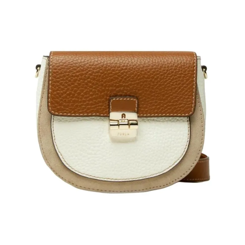 Furla Club 2 Leather Crossbody Bag, Shoulder Bag Mini Women's Beige-1