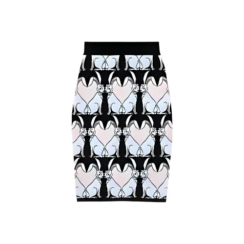 Burberry SS23 The Year Of The Rabbit Knit Long Skirts Women's Black