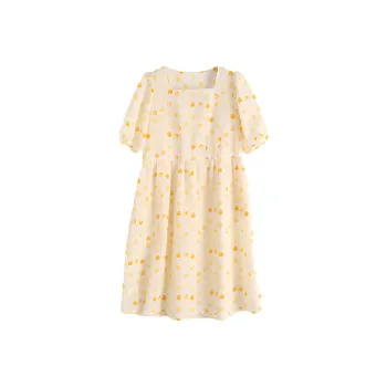 ZIMO Short Sleeved Dresses Women's Yellow Multicolor