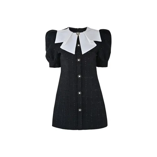 CHARM PICK Short Sleeved Dresses Women's Black