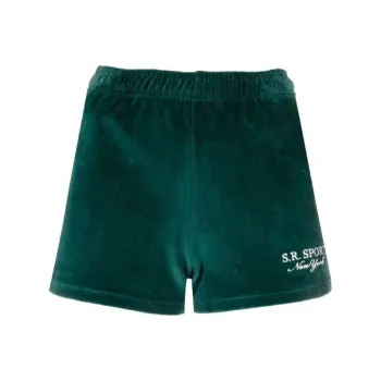 SPORTY & RICH Embroidered logo Velour Shorts