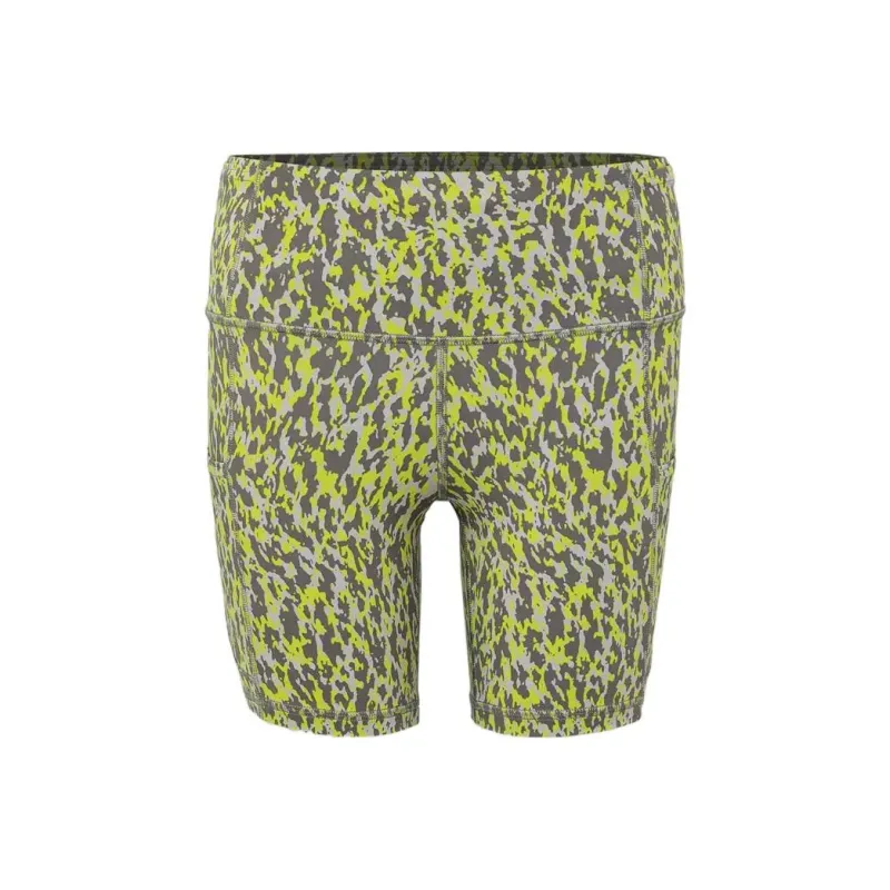 Lululemon Fast And Free Casual Shorts Women's Leopard Print Camouflage Bright Yellow Mixed Color-0