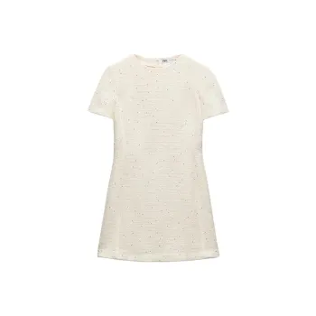 ZARA ZW Series Short Sleeved Dresses Women's White