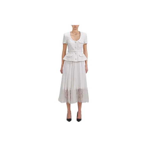Self-portrait Short-Sleeved Dresses Women's White
