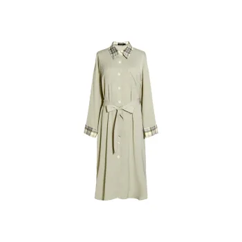 MEETLADY Long-Sleeved Dresses Women's Pea Green