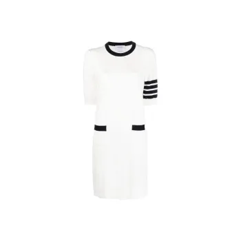 THOM BROWNE Hector-embroidery Knitted Mini Dress