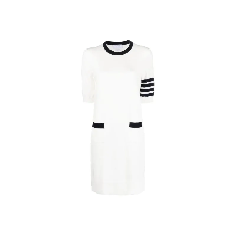 THOM BROWNE Hector-embroidery Knitted Mini Dress-0
