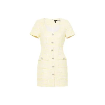 Rotate Sequin Embellished Scoop Neck Mini Dress