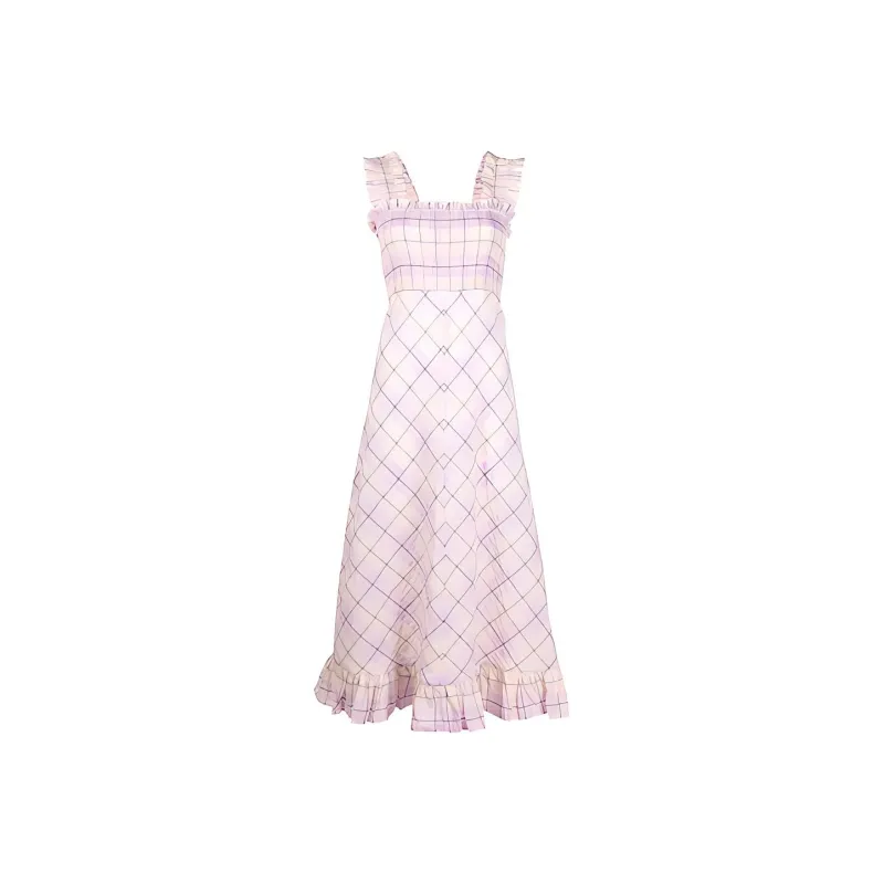 GANNI Sleeveless Dresses Women's Purple-0