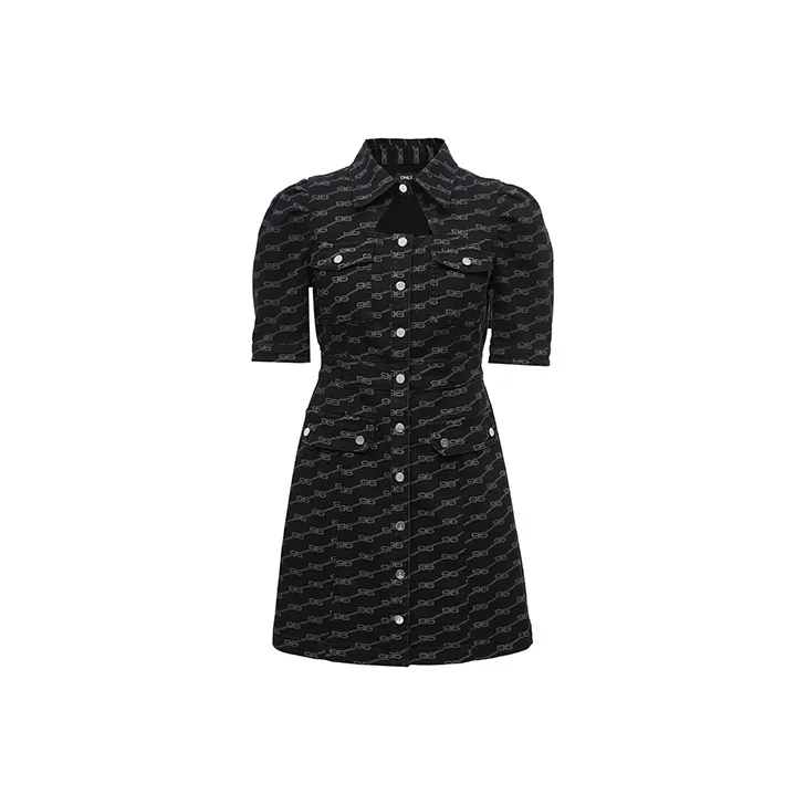 ONLY Short Sleeved Dresses Women's Dark Denim Gray DARK GREY DENIM-0
